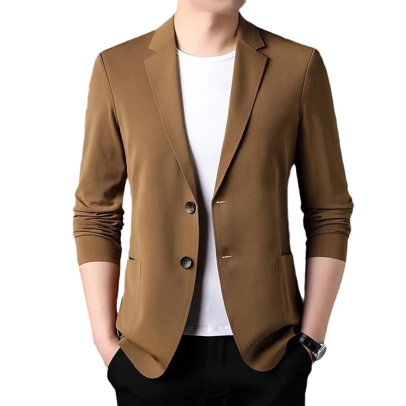 H223Professional Men's Wool Blend Business Suit Jacket - Ideal for Cooler Seasons