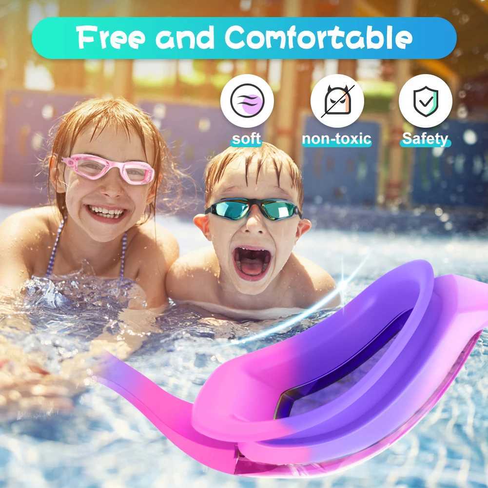 Kids Swimming Goggles Girls Boys Swimming Goggles Anti-Fog Goggles UV Protection No Leakage Gift Case For 3-14 Yea Z250215