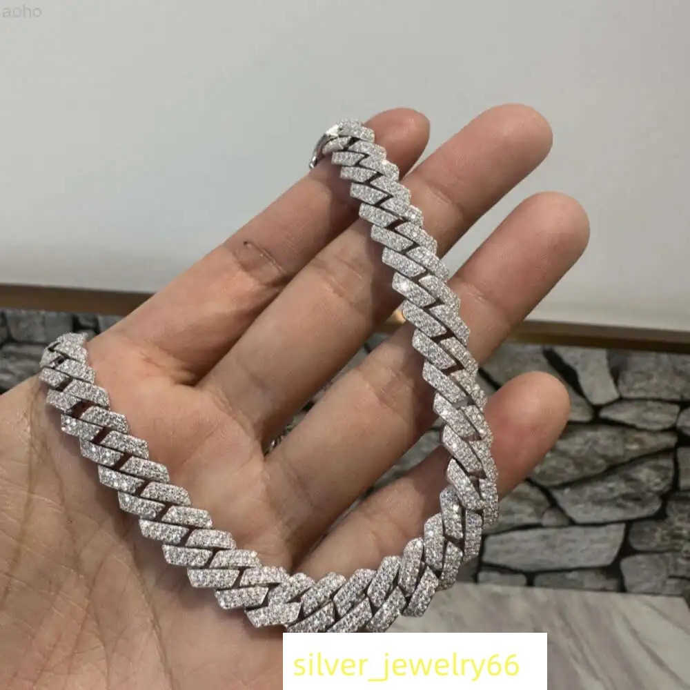 Double Row Cuban Link Chain 10mm 12mm with Custom Vvs Moissanite Big Hip Hop Mens Rapper Diamond Chain Pendant Necklace