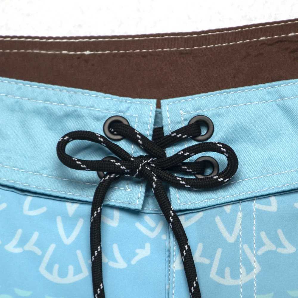 Blue floral printed board mens surfing swimsuit 4-way stretch quick drying waterproof thin beach shorts Bermuda swimsuit W250215