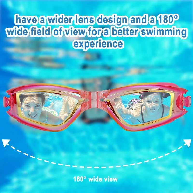 JSJM Professional Colorful Children Silicone Swimming Goggles Anti Fog UV Swimming Glasses Waterproof Silicone Swim Eyewear Kids Z250215