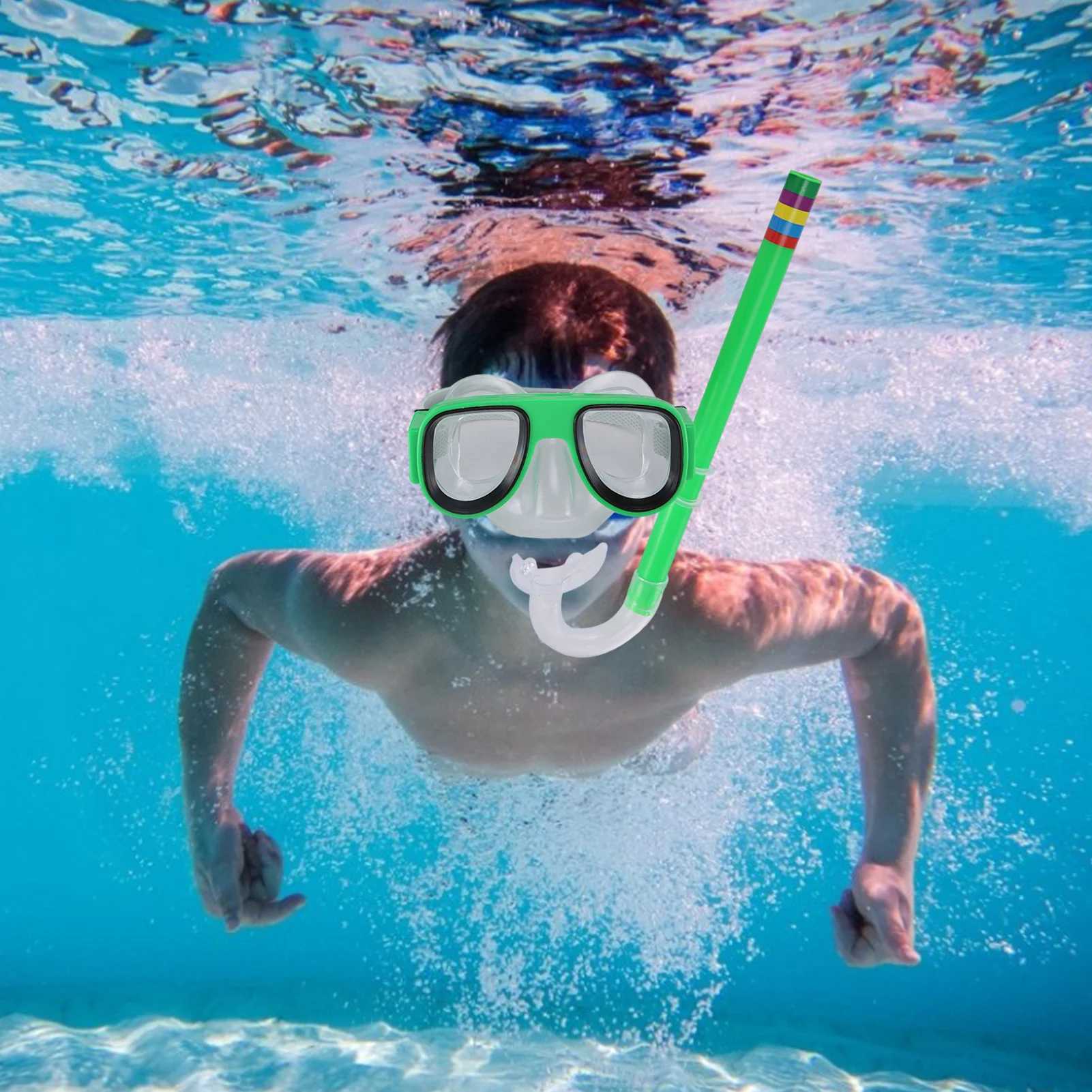 Swimming Goggles Masks Swim Scuba Child PC Swimming Diving Kids Goggles Mask Snorkel Set Underwater Diving Accessories Anti-UV Z250215