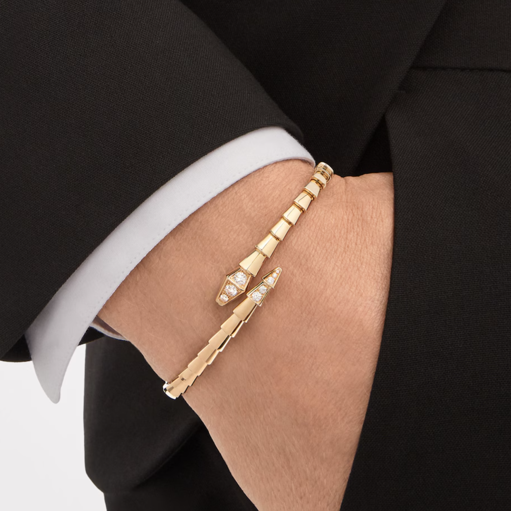Snake Viper bracelet Yellow Gold and Diamond HARROD fine jewelry designer brand Luxury B brand logo with box k gold Valentines birthday