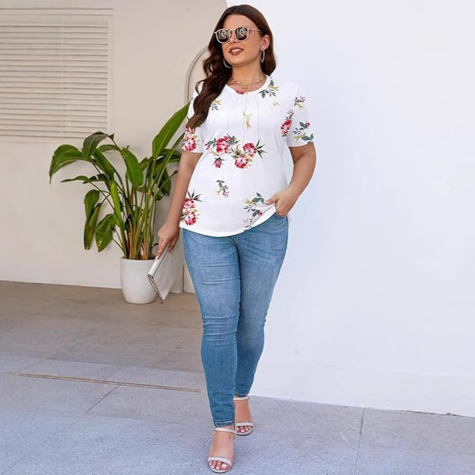 Designer's 2025 Spring/summer New Women's Fashion Round Neck Printed Short Sleeve Women's T-shirt