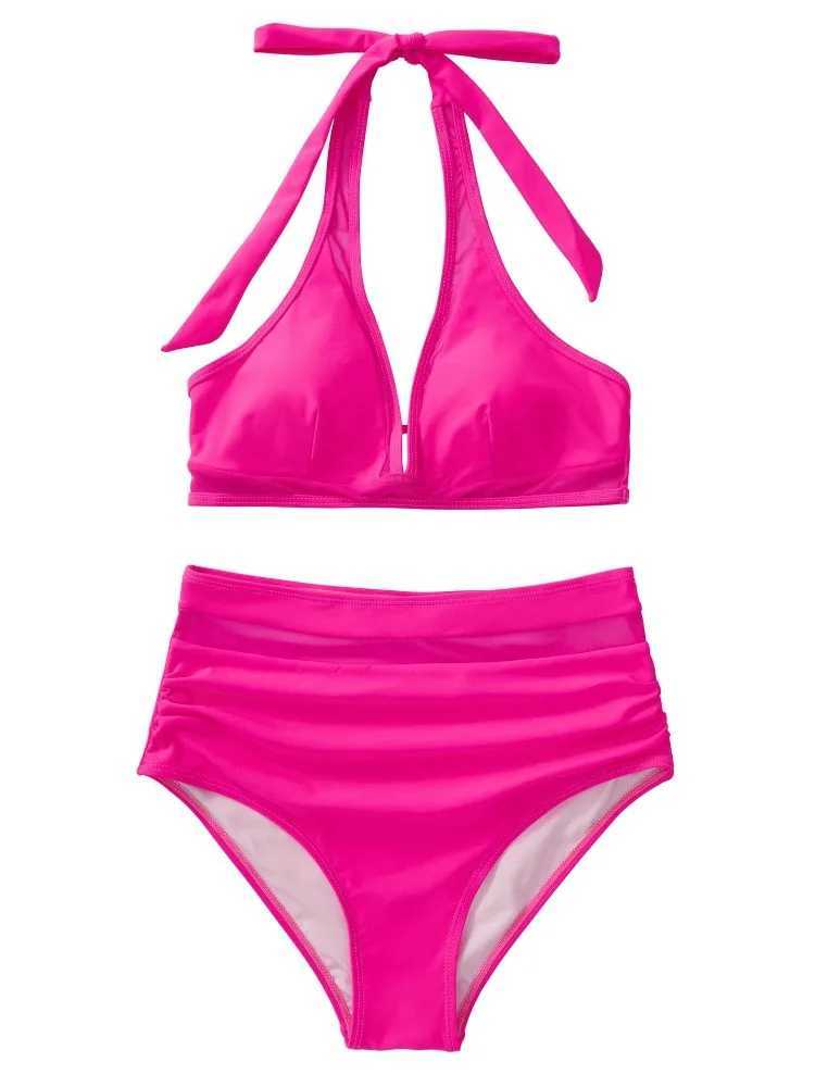 High Waist Bikini Set Sexy Push Up Swimsuit Women Black Beachwear Tummy Control Swimwear Adjustable Bathing Suit Bikinis 2024T250214