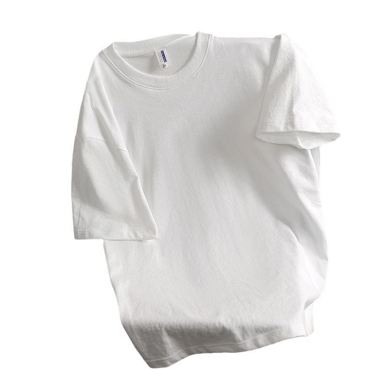 Designer Fashion Versatile Top Cotton Thick Round Neck Short Sleeve T-shirt Trendy 2025 Summer New Women Half Sleeve Loose