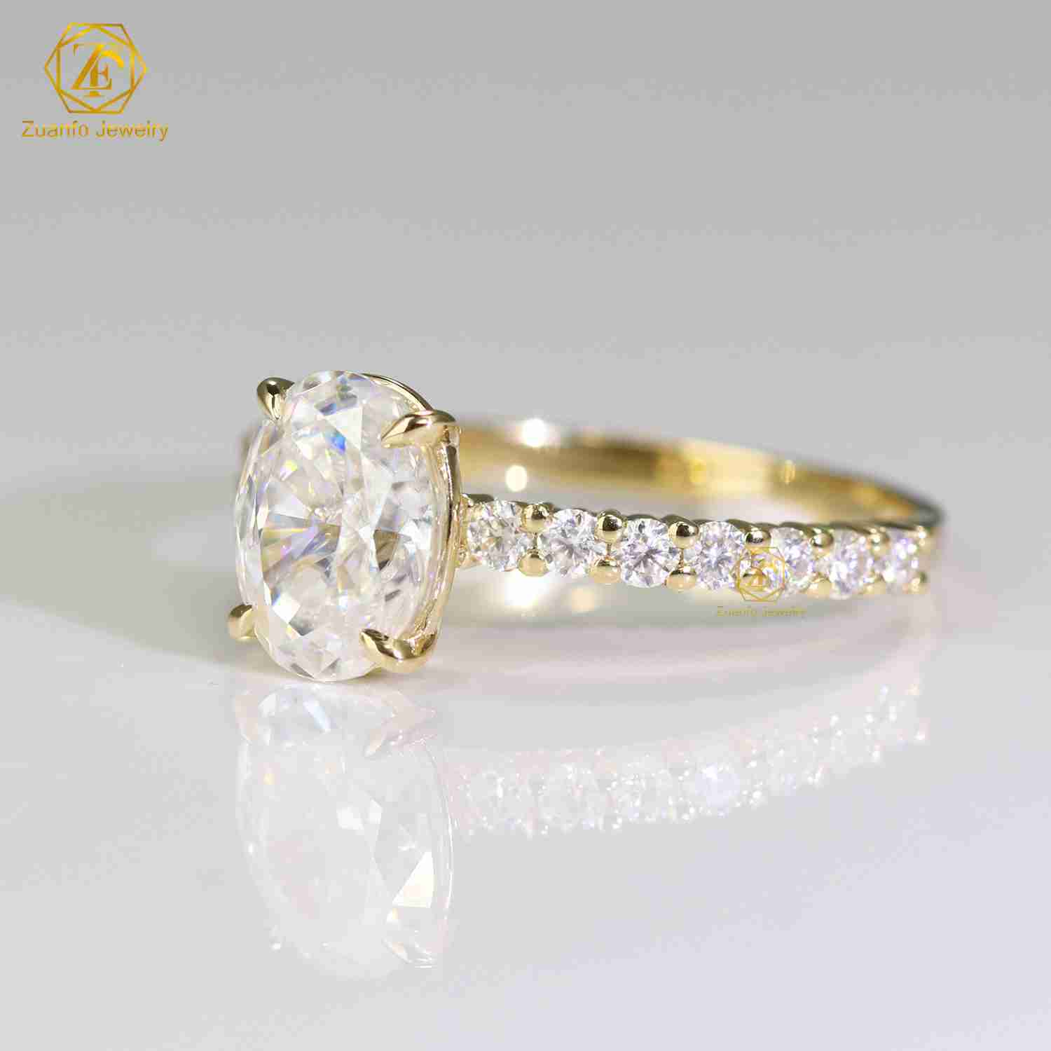 Custom 0.5ct 1ct 1.5ct 2ct 2.5ct 925 Silver 10K 14K 18K Gold Jewelry IGI Certified HPHT CVD Lab Diamond Engagement Wedding Ring