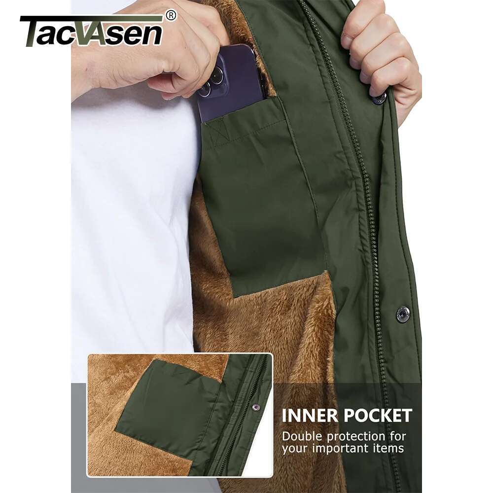 TACVASEN Outdoor Fleece Vest Jacket Mens Thermal Warm Sleeveless Jackets Fall Spring Full Zip Cargo Vests Coat Male Waistcoats
