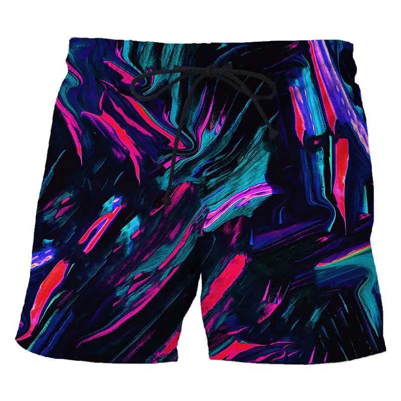 Painted Graffiti 3d Printed Shorts For Mens Street Personality Trend Short Pants Color Variety Summer Clothing Short Trousers W250215