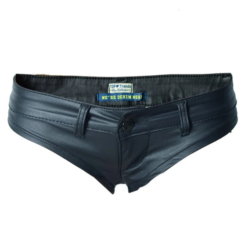 Sexy Women Stretch Micro Faux Pu Leather Shorts Booty Erotic Night Club Skinny Super Mini Ultra Short Trousers Twerk Summer 250213