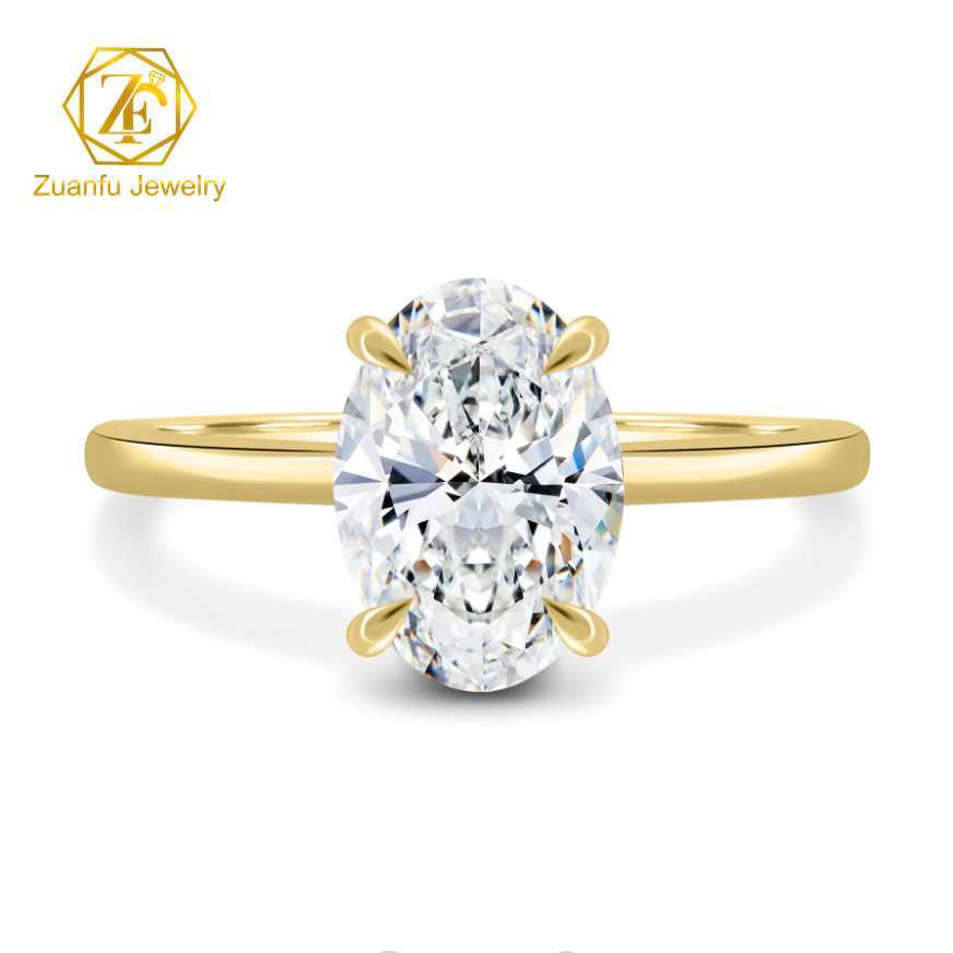 Customizable Womens Solitaire Engagement Wedding Ring Solid 1CT 2CT 3CT Gold 14K 18K IGI Certified VS1 Lab Diamonds Ring Gift