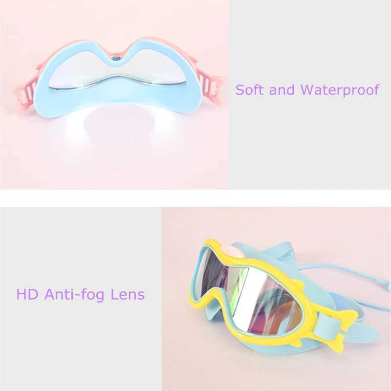 Professional Swimming Goggles Kids Swimming Glasses Diving HD Waterproof Anti-fog UV Protection 4-15 Years Children Swim Eyewear Z250215