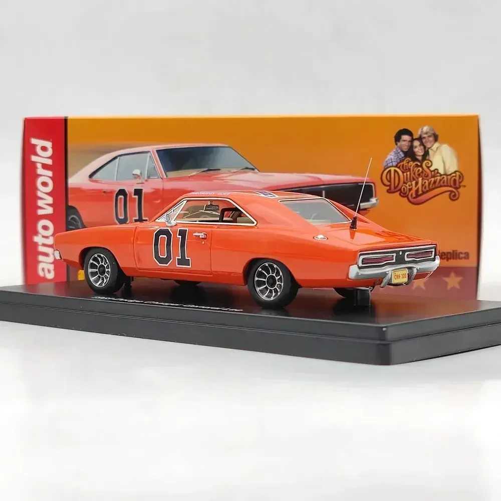 Auto World 1 43 1969 Charger General Lee Red AWRSS1151 Limited Edition Resin Model Car Collection Toys GiftT250215