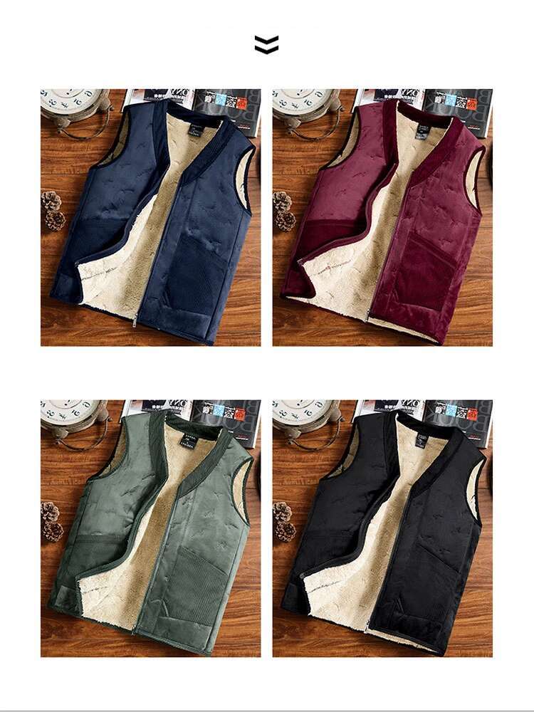 Autumn Winter Men Cotton Vest Jacket Thicken Warm Fashion Trend Jackets Male Coat Casual Waistcoat Brand Top Clothing Sportswear