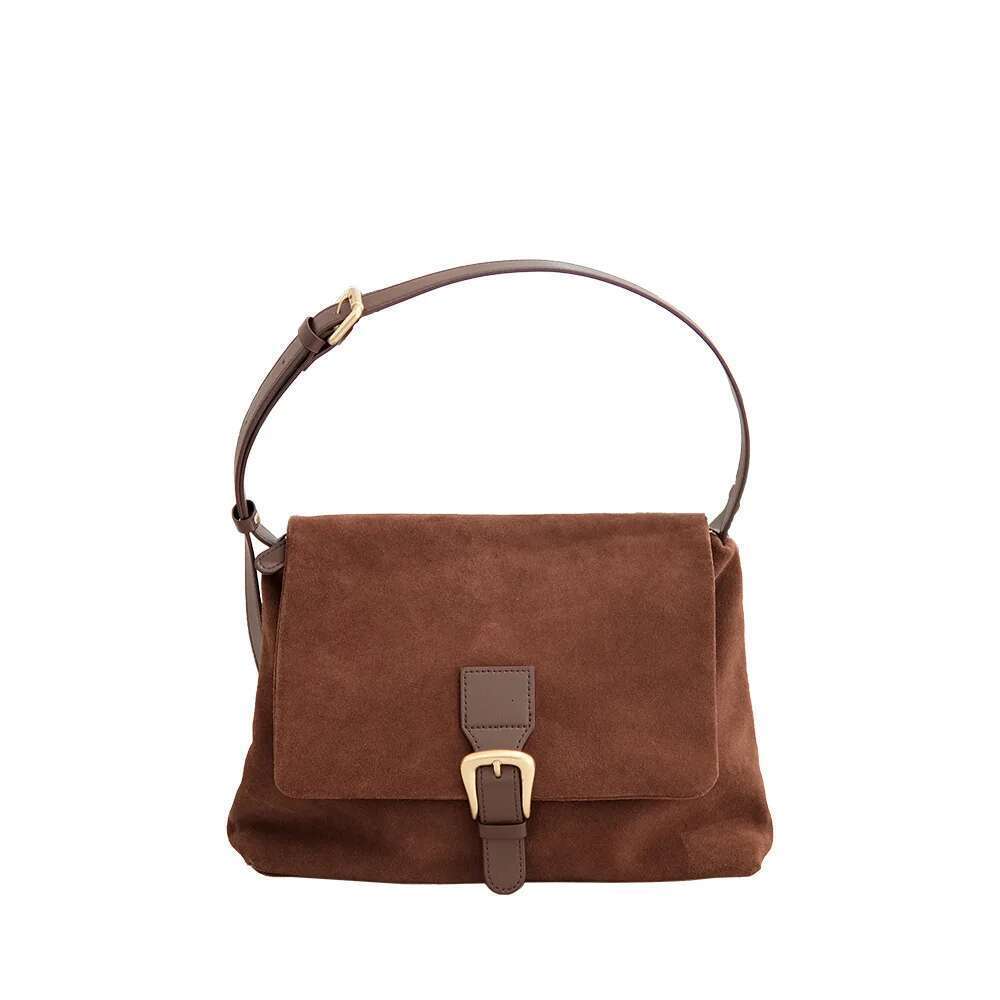 Retro Cowhide Underarm Large Capacity Commuting Messenger Women's Frosted Shoulder Bag