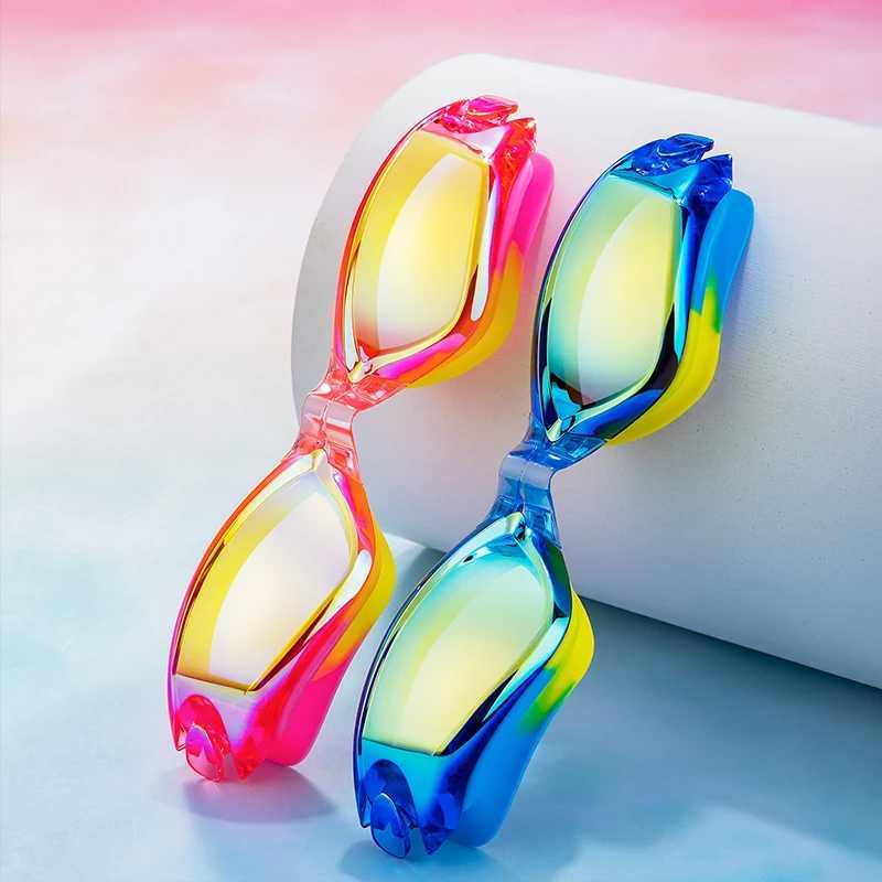 JSJM Professional Colorful Children Silicone Swimming Goggles Anti Fog UV Swimming Glasses Waterproof Silicone Swim Eyewear Kids Z250215