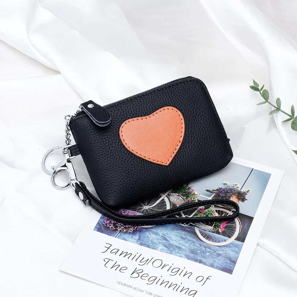 2025 Cowhide Wallet er Original Womens Wallets for Women Sale Purses for Girls Kawaii Genuine Leather Heart Bag 250207