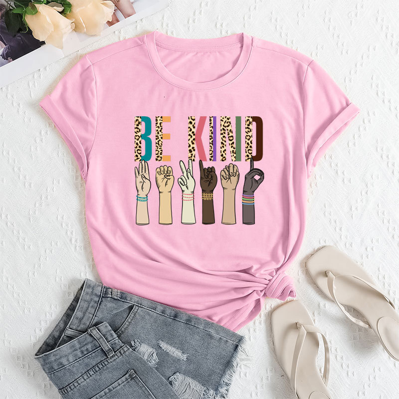 Designer Fashion Versatile Top 2025 Women Tank Top Gesture Printed Polyester Ammonia T-shirt
