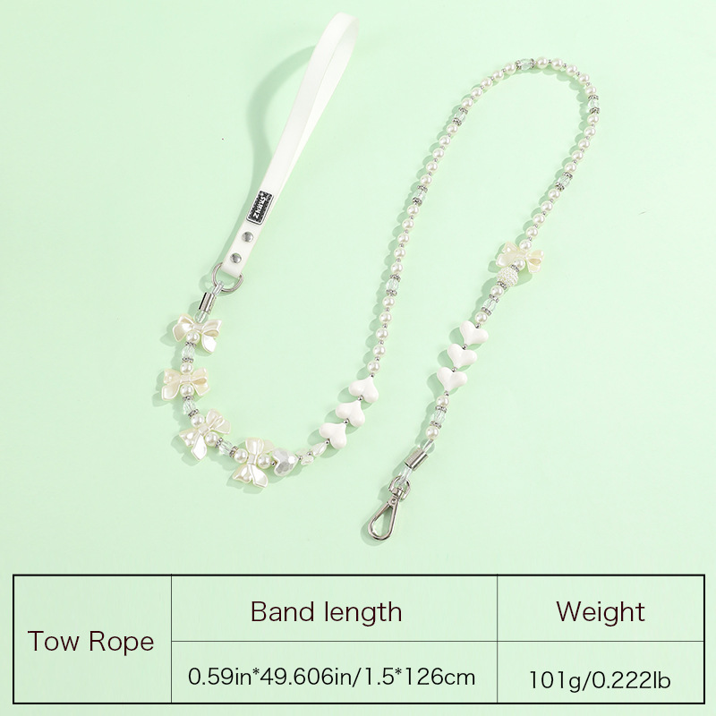 Fashion Pearl Dog Collar with Colorful Zircon Decoration,Collar Leash Set for Cat Dog, Cat Princess Neck Decoration, Adjustable Pet Collar for Small M