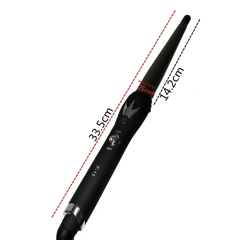 Rizadores De Cabello Curlers Conical Curling Iron Single Tube Ceramic Glaze Pear Flower Cone Electric Hair Curly 110-240 - V 250214