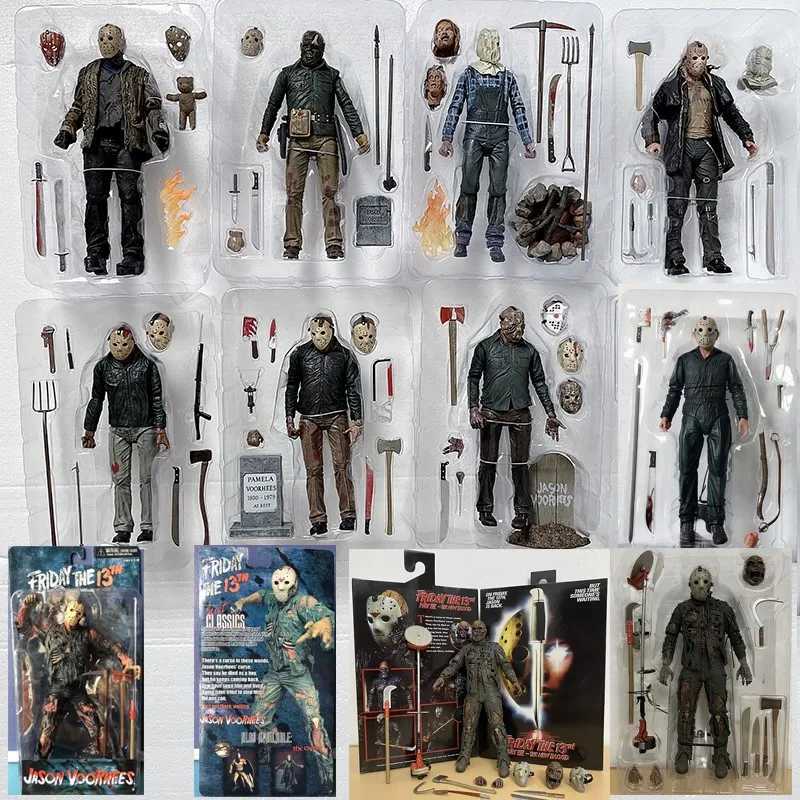 NECA Friday The 13th Figure Toys Freddy Jason Voorhees Action Figure Action Figure Jason Collectible Model For Kids Gift W250214