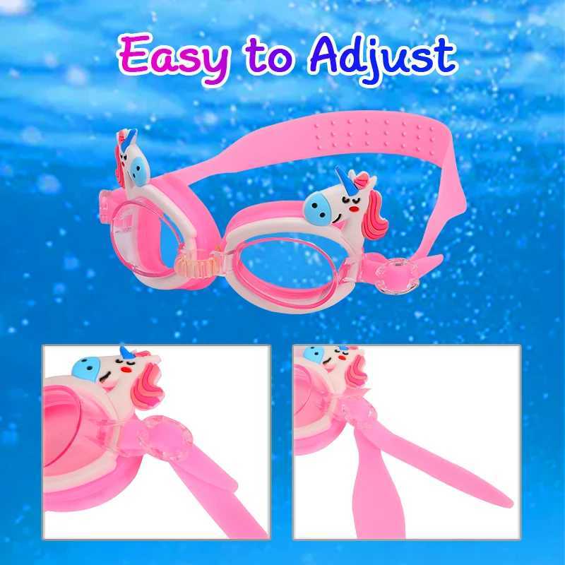Cute Girl Swimming Goggles Anti Fog Swim Glasses Summer Swimming Accessories Silicone Eyewear With Ear Plugs Z250215