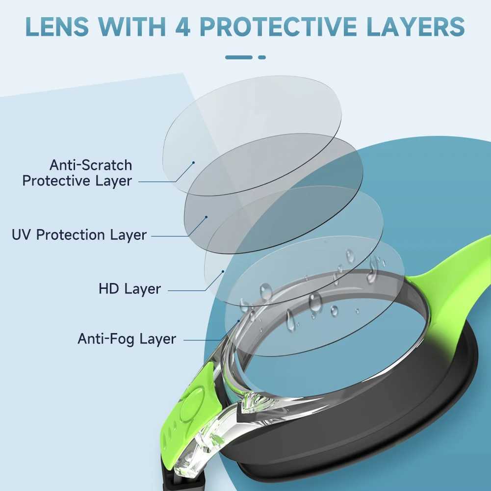 Findway Child Swimming Glasses Upgrade Waterproof Anti Fog UV Professional Diving Swimming Glasses Eyewear Kids for Age 3-10 Z250215