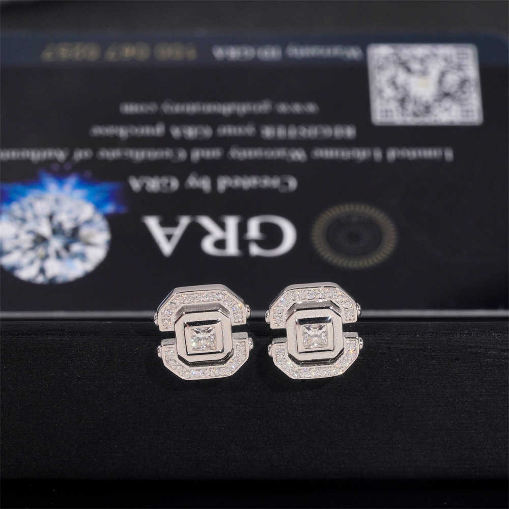 New 925 Silver VVS Mozambique Exquisite Earnail Main Stone 3.0mm Hip hop Earaccessory