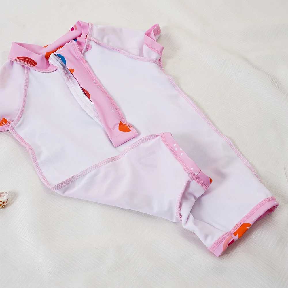 Elinfant Baby 0-2Y Newborn Infant Toddler Baby Boy Girl Swimsuit Short Sleeve Swimwear Beachwear Suit With HatXJ250214