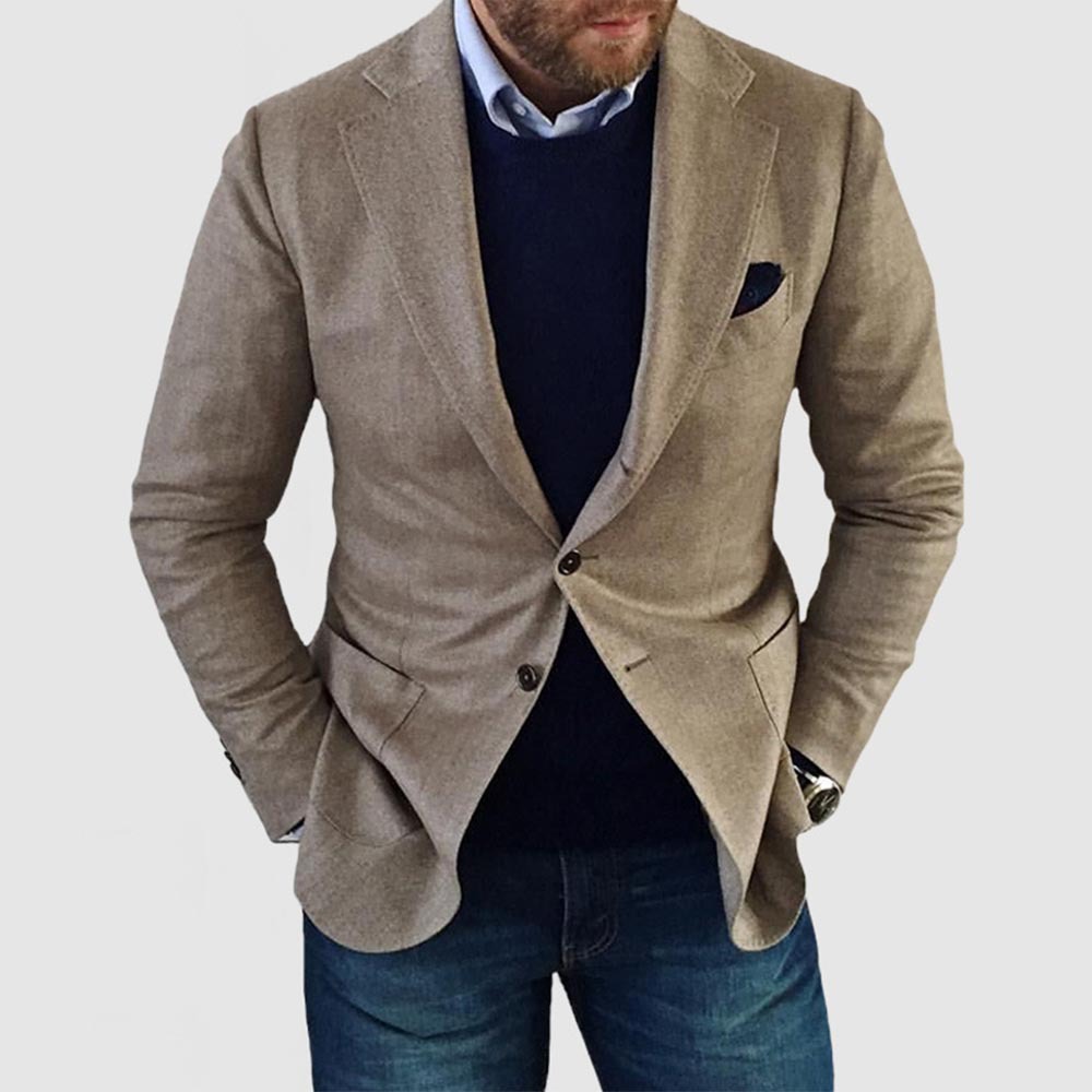X212Classic British Pattern Men's Large Fit Autumn Suit Ensemble for Work and Leisure