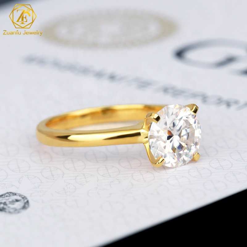 14K Yellow Rose Gold Customizable Classic 1CT IGI-Certified Lab Grown Diamond Solitaire Ring Stylish Womens Fashion Gift