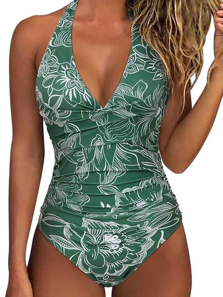 Circyy One Piece Swimsuit Women Backless Swimwear Leopard Print Swimsuit Floral Lace Up Bikini Summer 2025 Holiday Beachwear NewW250214