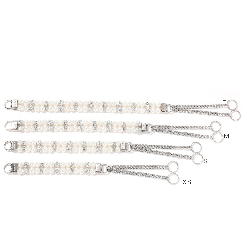 Fashion Dogs Collars with Shining Rhinestone and Pearl, Adjustable Collar Leash Set for Dogs, Puppy Neck Collar, Luxury Pet Collars for Wedding Birthd