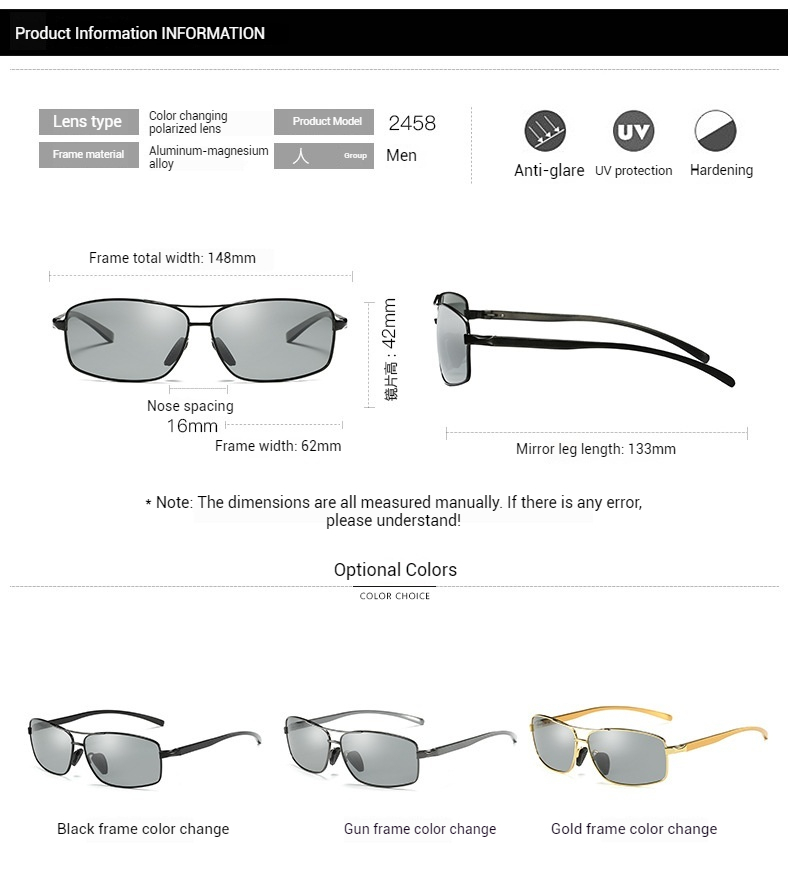 new color changing polarized designer sunglasses men's sunglasses, driving glasses, all-weather glasses sunglasses