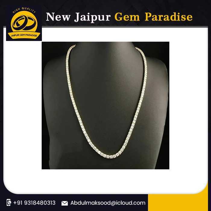 Arrival Tennis Chain Vvs Moissanite Diamond Stubbed 925 Sterling Silver White Gold Plated