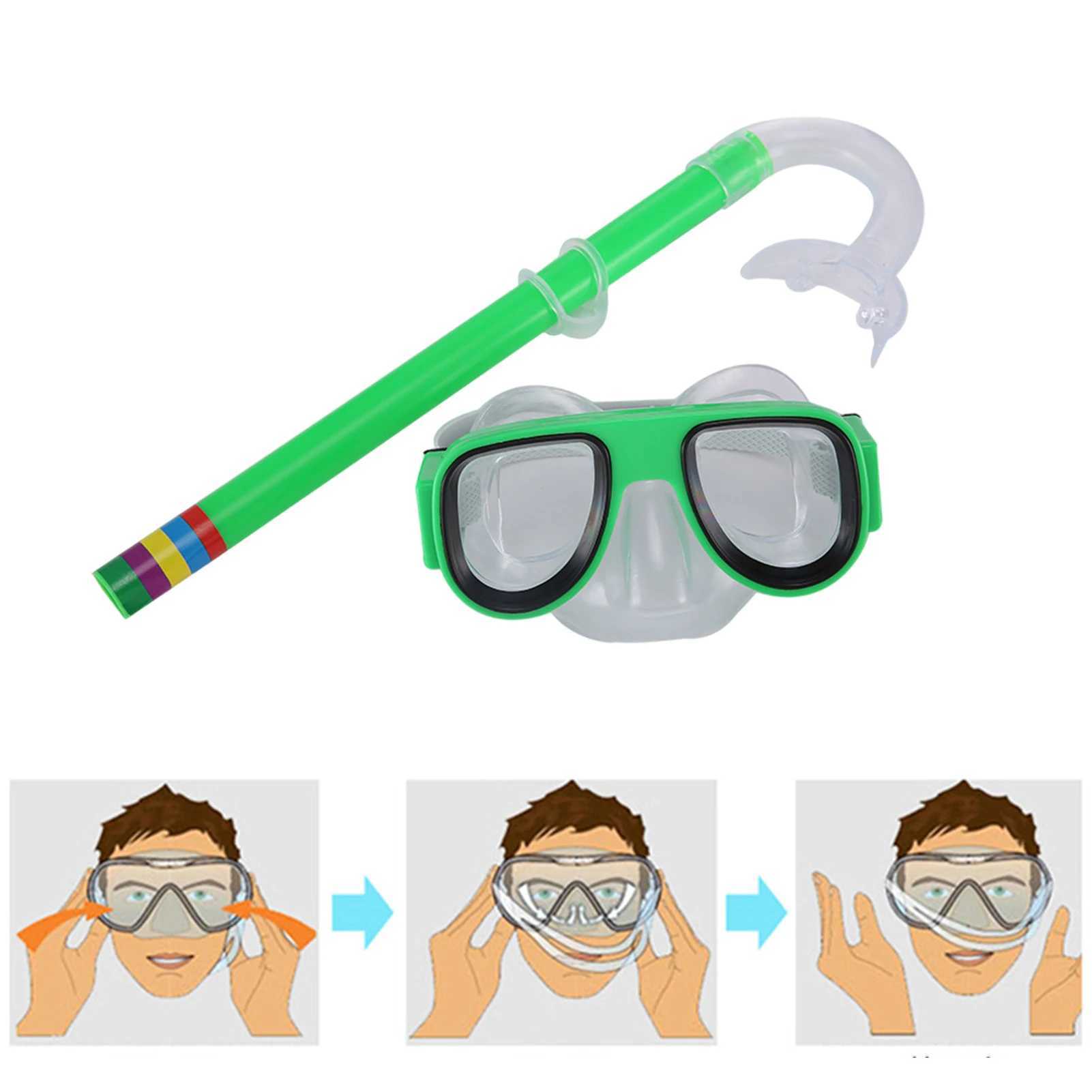 Swimming Goggles Children Snorkeling Gear Kids Diving Mask Set Junior Kids Swim Goggles Anti-fog UV Protection Snorkel Set Z250215