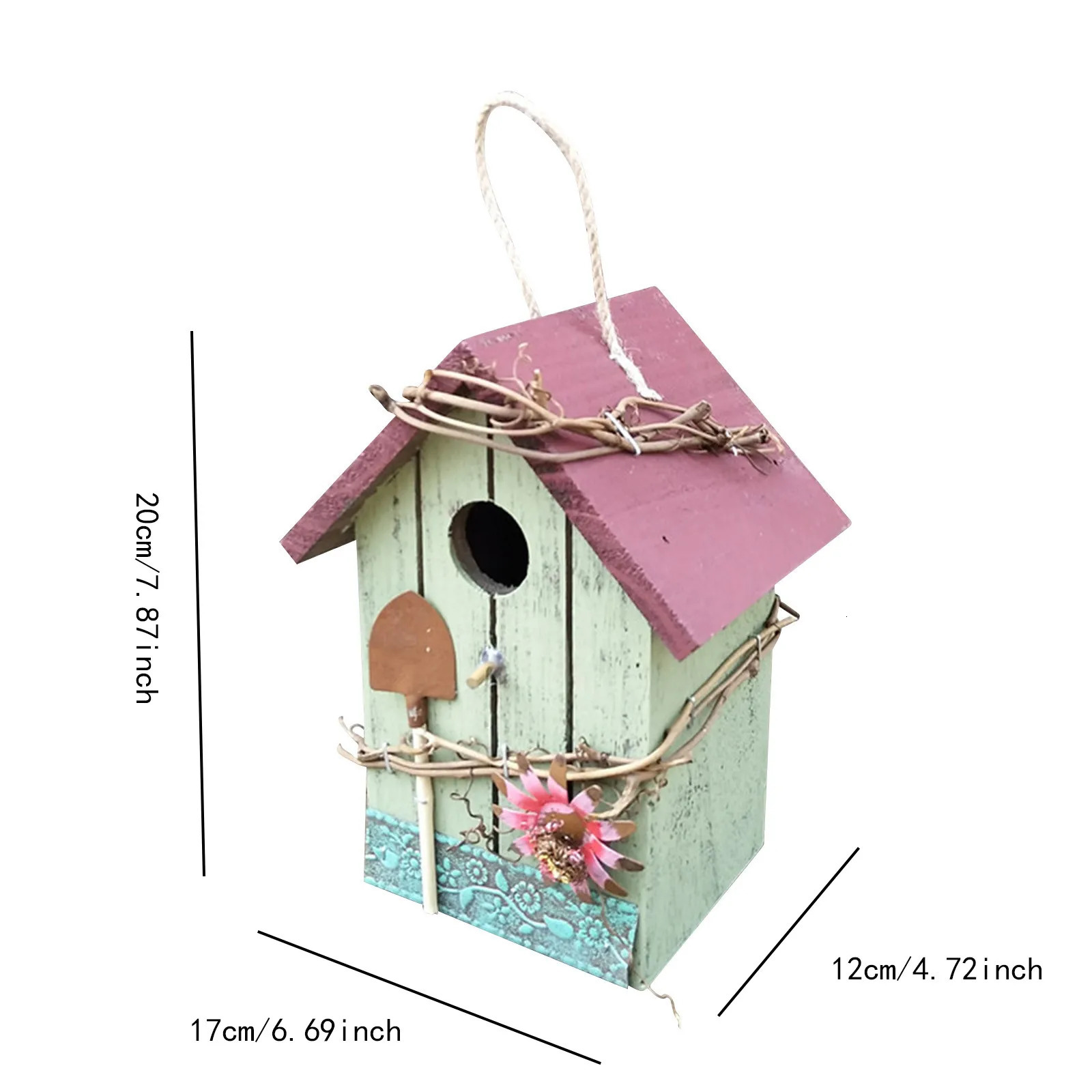 Wooden Bird House Nest Feeder Feeders for Outdoors Decorative Birdhouses outside The Birds Hanging 250206ww