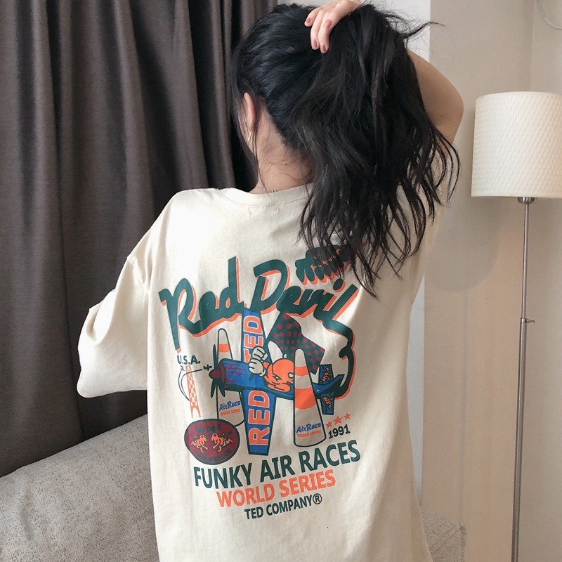 Designer Short Sleeved Women T-shirt 2025 New Summer Loose Korean Version Ins Fashion Student Harajuku BF Lazy Style Clothes
