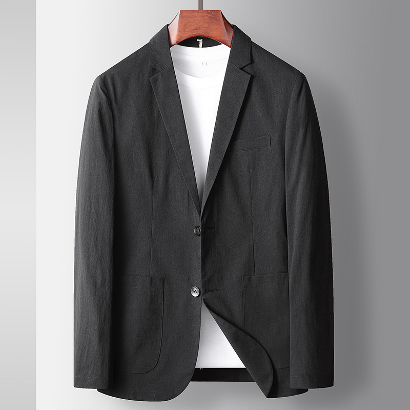D211Elegant Men's Casual Fit Business Suit Set in Solid Colors for Spring and Summer 2025