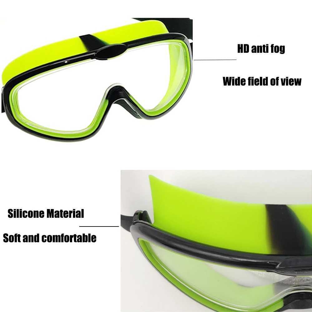 Waterproof Silicone Swimming Goggles for Kids Big Frame HD Swim Glasses Anti-Fog Eyewear Swim Accessories Z250215