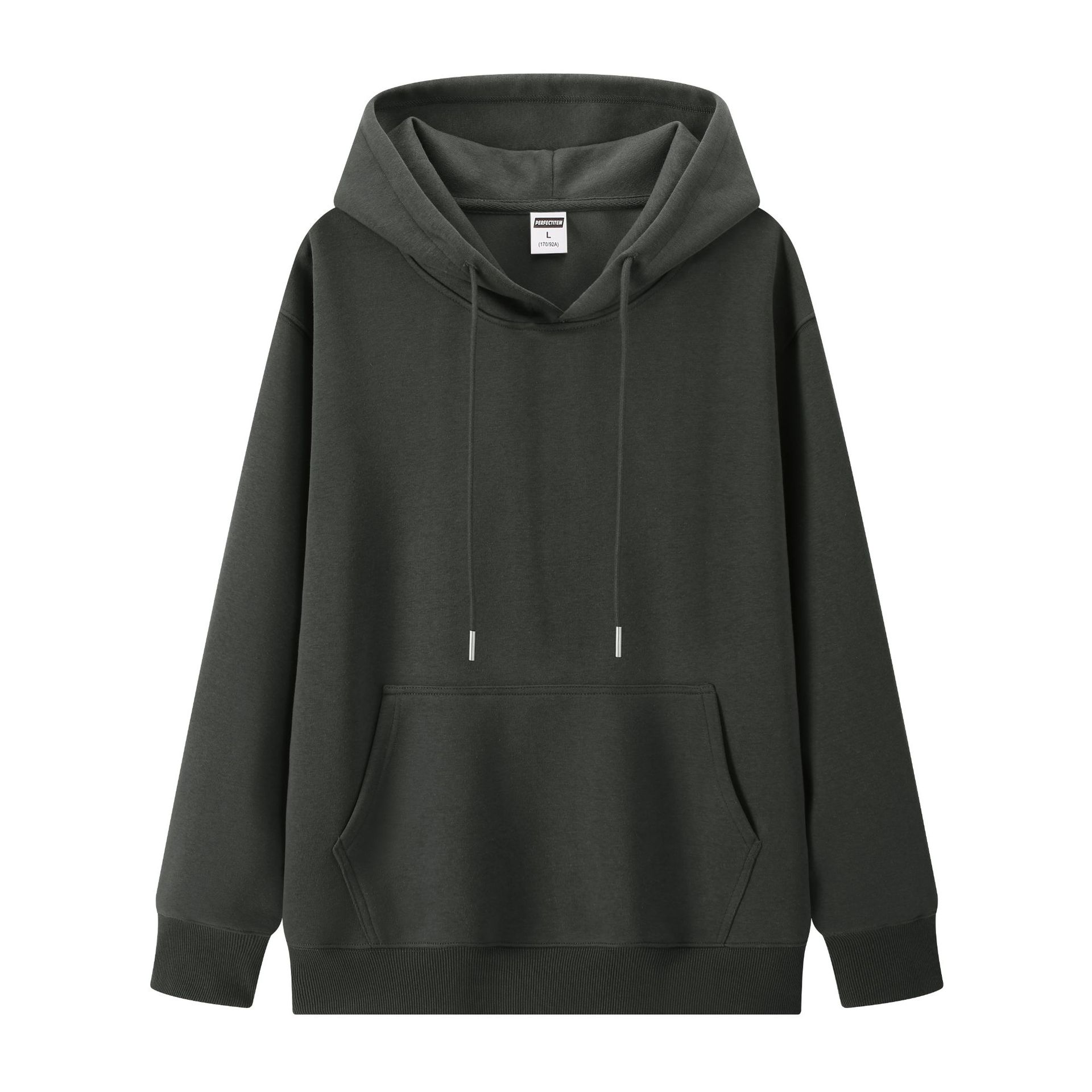 GY20660 high street heavy solid color sweatshirt thickened sweatshirt hooded solid color cotton jacket men and women sweatshirt suit