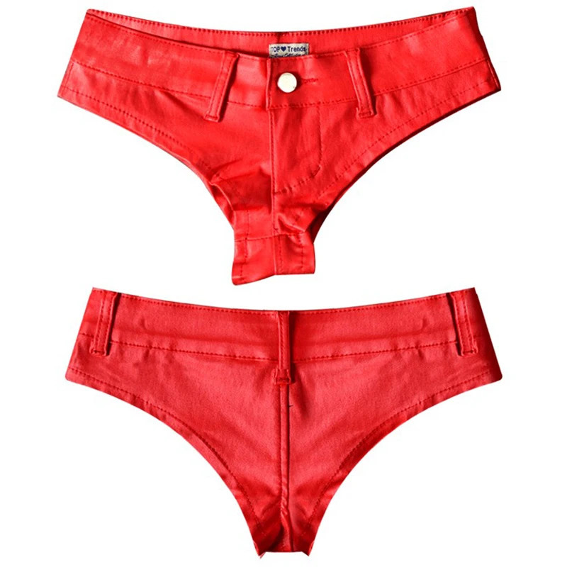 Sexy Women Stretch Micro Faux Pu Leather Shorts Booty Erotic Night Club Skinny Super Mini Ultra Short Trousers Twerk Summer 250213