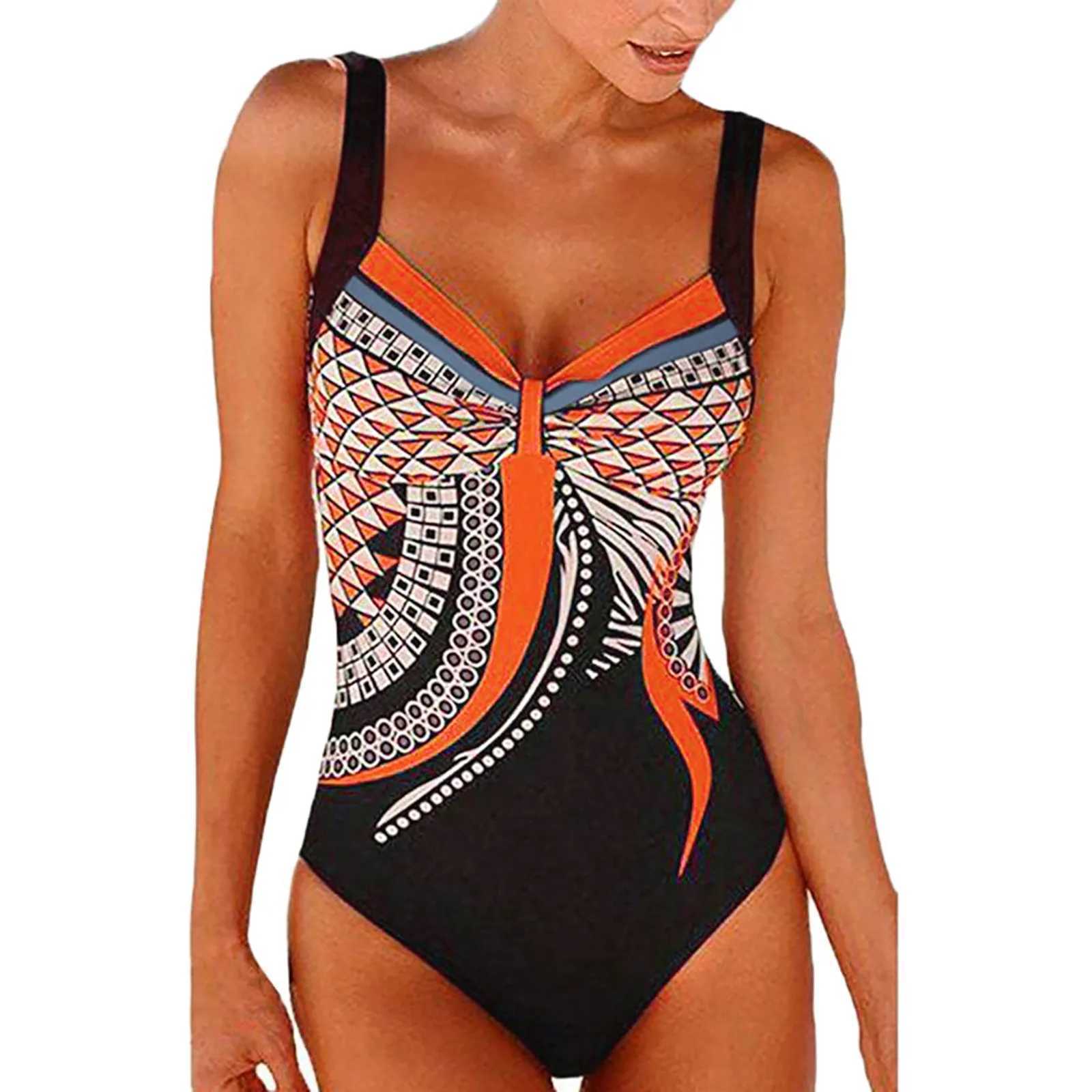 One Piece Swimsuits Swimming Suit For Women Bodysuit Women Fashion Printed Female Swimwear Bath Clothing Beach Wear With PadW250214