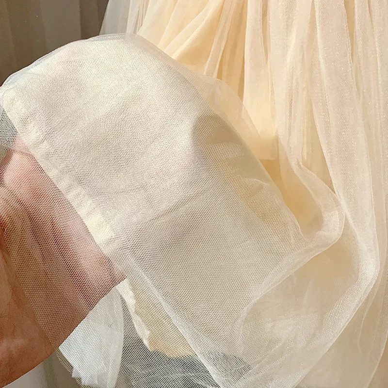 Summer Kids Baby Girl Tulle Mesh Dress Flower Sling Sweet Children Solid Color Dresses for Girls Sundress Toddler Princess Dress 250213
