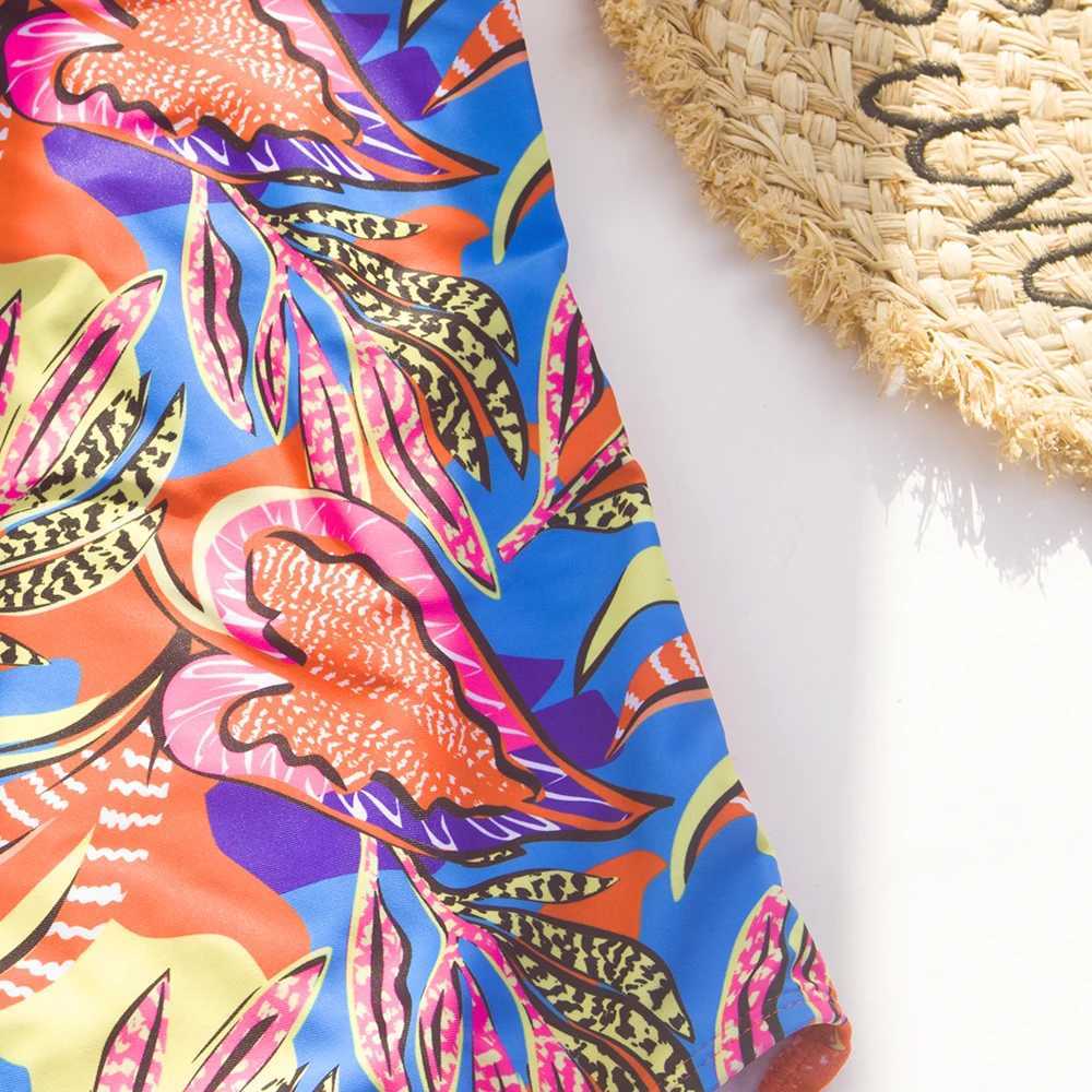 2024 Girls Ruffle Bikini Swimsuit Gradient Leopard Floral Animal Kids Swimwear Children Bikini Rainbo 435XJ250214