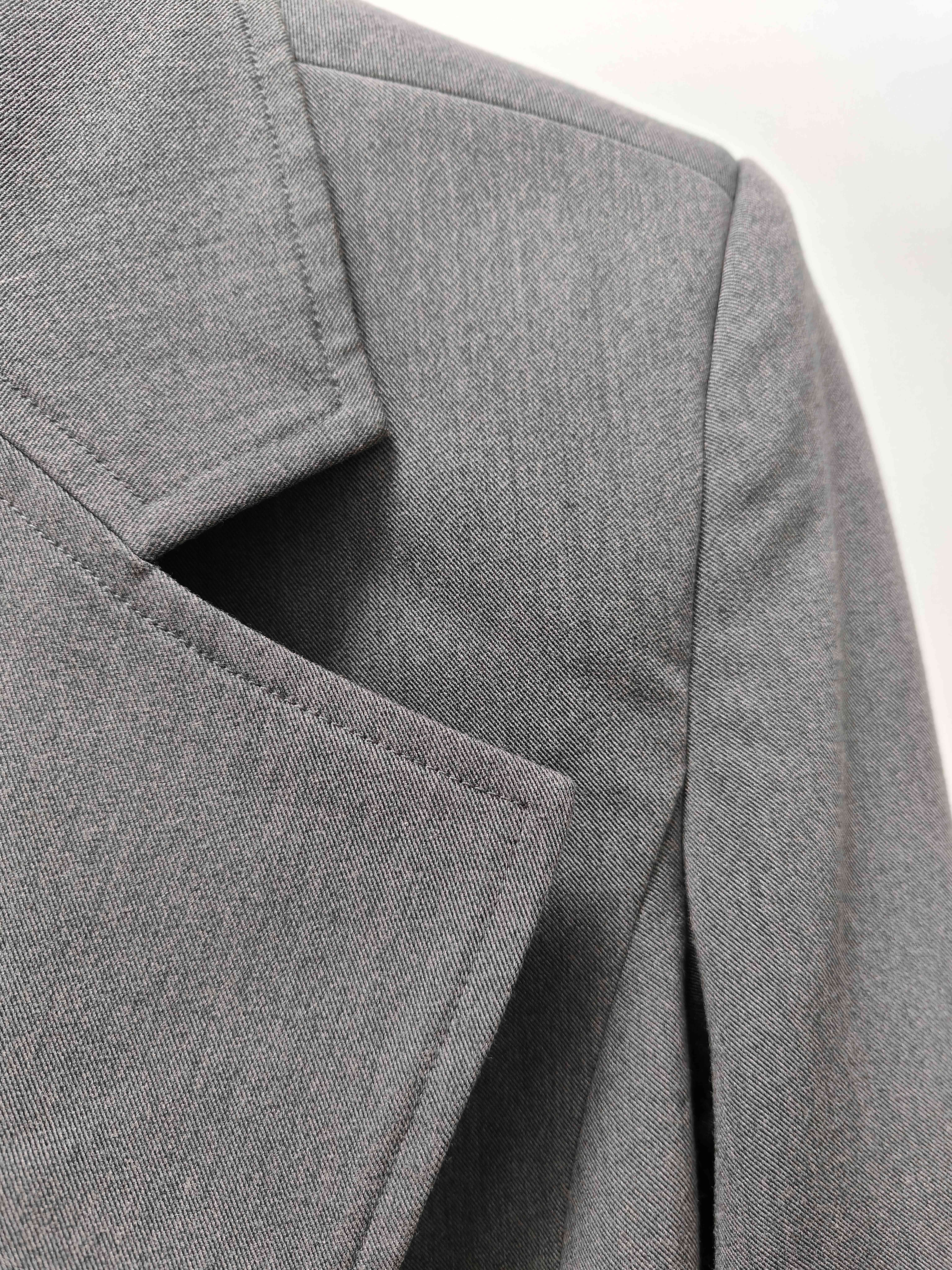 Grey Slim-fitting Women Blazer Jacket Cardigan