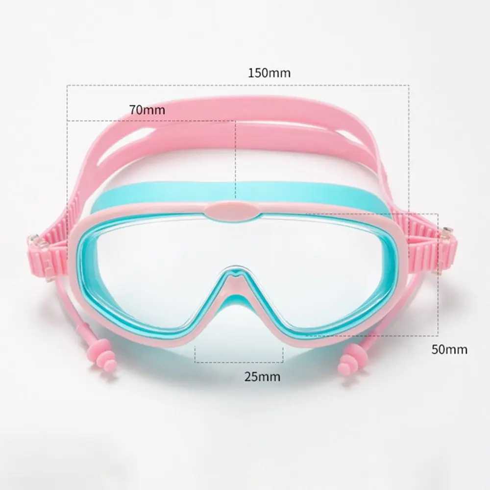 Big Frame Swim Goggles Anti-Fog Wide View Scuba Diving Goggles Candy Color Swimming Glasses with Earplugs for Adult Youth Z250215