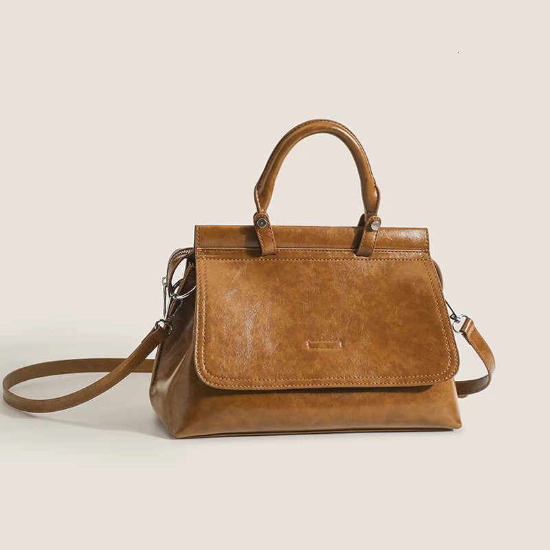 Messenger For Women 2024 New Top Quality Retro Shoulder Crossbody Bag Large-Capacity Textured Portable Briefcase