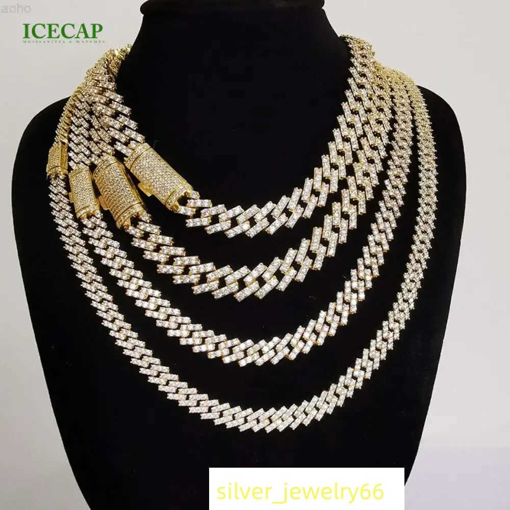 Icecap Custom Cuban Link Name Necklace Gold Plated Iced Out Moissanite Diamond Hiphop Cuban Link Chain