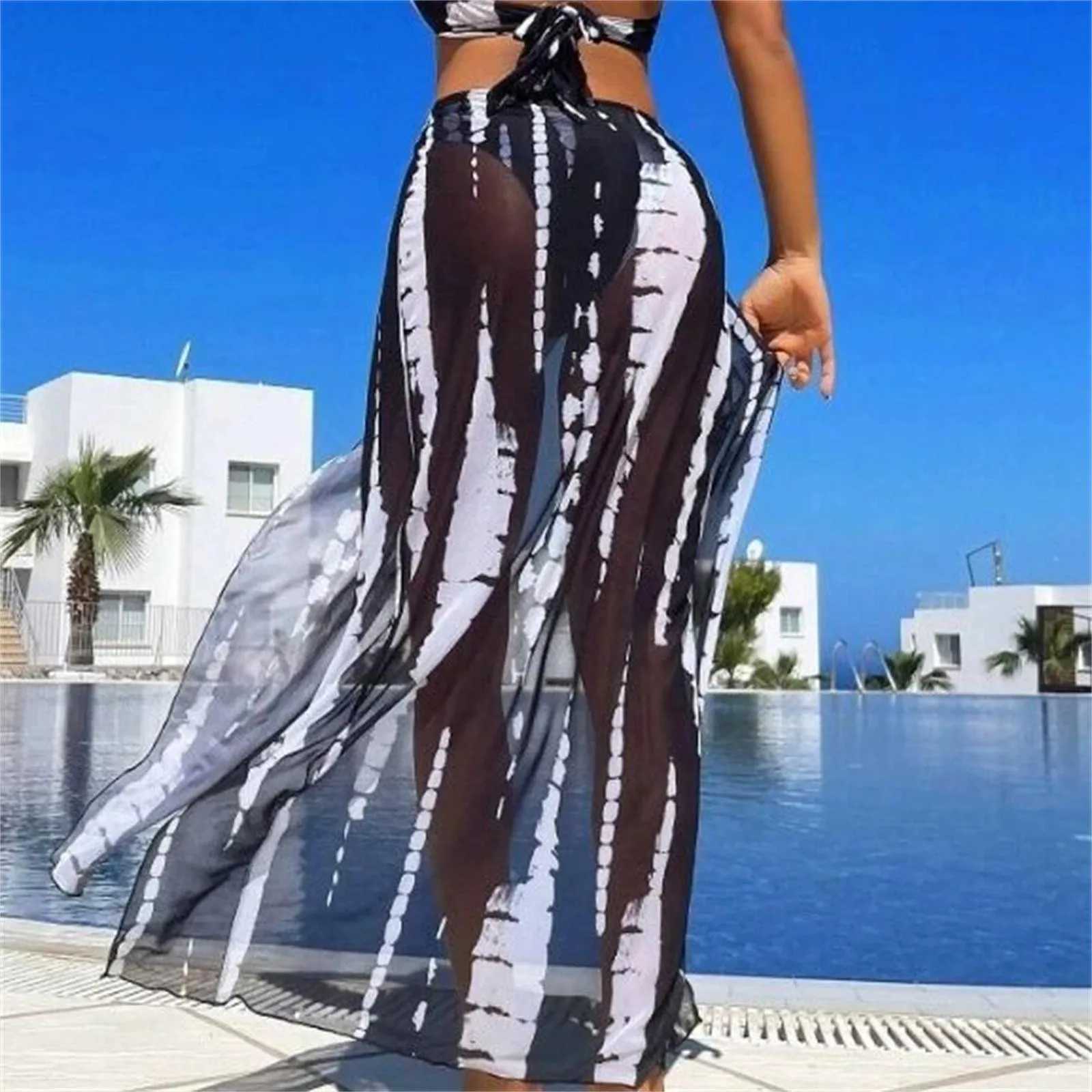 3 Pieces Halter Ring Link Bikini 2024 Women Cut Out Side Cover Up Dress Hollow Out Swimsuit Bathing Suit Female Sexy SwimwearW250214